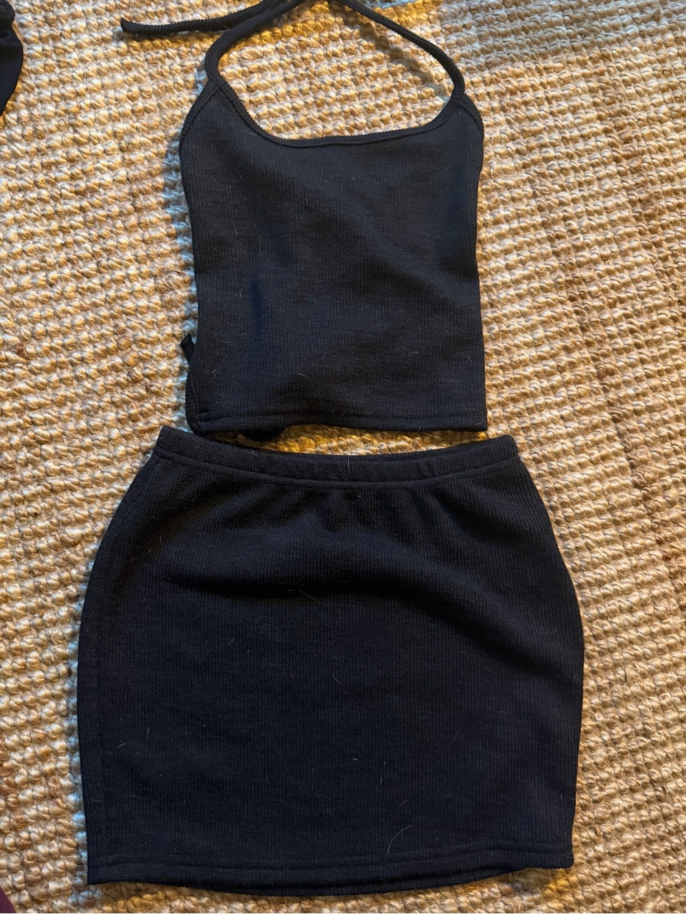 Black Ribbed Mini Skirt - Women's Skirt